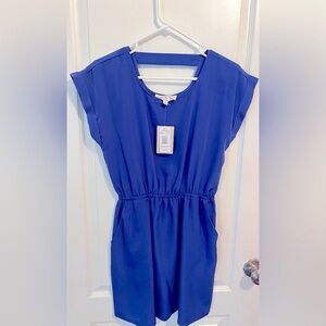 Blue Pink Rose Dress, NWT
